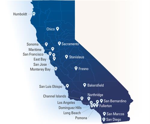 * This map show the locations of each CSU campus.