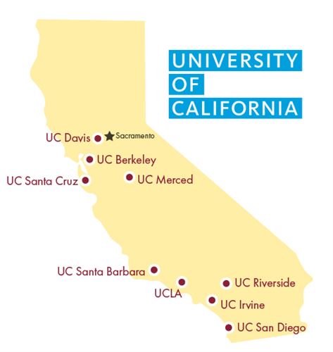 UC campuses map